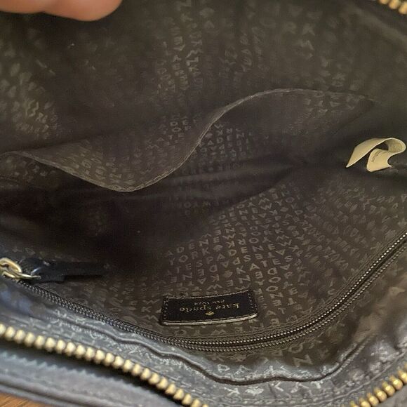 Kate Spade Crossbody Shoulder Bag Black Nylon Leather Trim Messenger - Picture 5 of 10